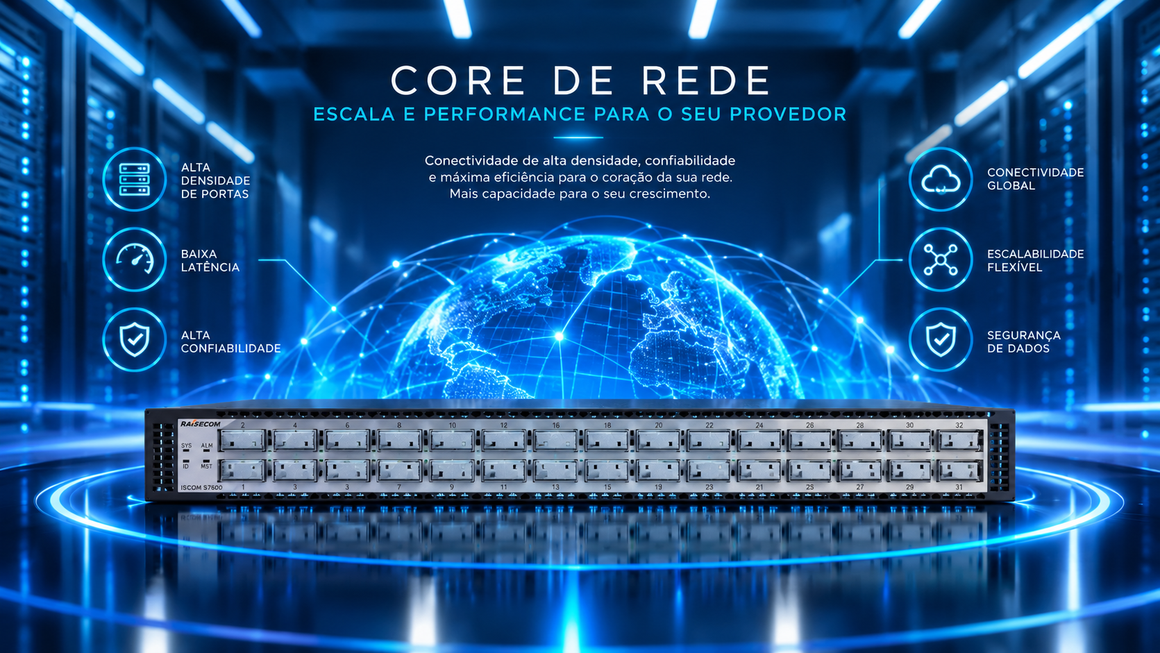 Família Raisecom ISCOM S7600 para Core e Data Center